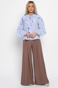 Брюки-палаццо классические в коричневом цвете LT collection(фото4)