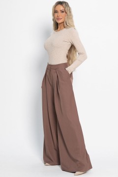 Брюки-палаццо классические в коричневом цвете LT collection(фото9)