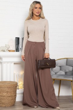 Брюки-палаццо классические в коричневом цвете LT collection(фото7)