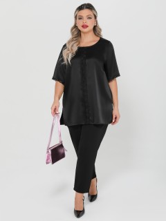 Блузка чёрная с кружевом Dora(фото2)