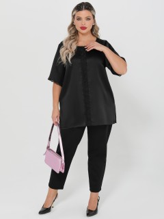 Блузка чёрная с кружевом Dora(фото6)