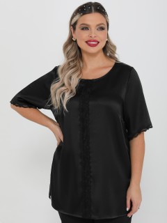 Блузка чёрная с кружевом Dora(фото4)