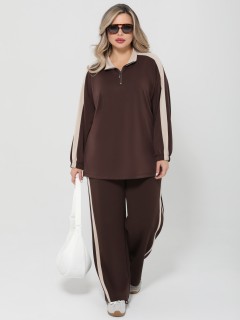 Брюки коричневые с лампасами Dora(фото2)