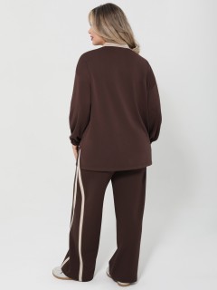 Брюки коричневые с лампасами Dora(фото7)