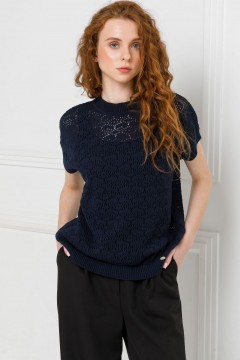 Блуза вязаная тёмно-синего цвета Priz