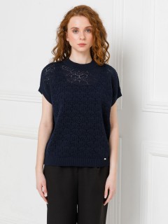 Блуза вязаная тёмно-синего цвета Priz(фото4)