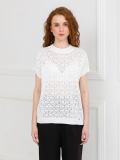 Блуза вязаная белого цвета Priz(фото3)