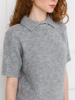 Блуза вязаная тёмно-серая Priz(фото4)