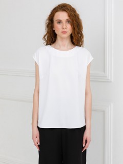 Блузка со спущенным плечом в белом цвете Priz(фото3)