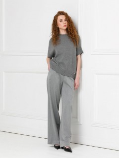 Джемпер вязаный тёмно-серого цвета с короткими рукавами Priz(фото2)