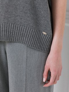 Джемпер вязаный тёмно-серого цвета с короткими рукавами Priz(фото5)