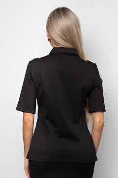 Блуза трикотажная чёрного цвета Вербена №3 Valentina(фото7)