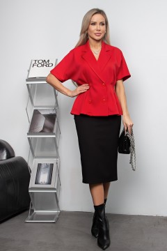 Юбка-карандаш чёрная Элли 65 см №2 Valentina(фото3)