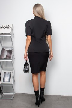 Жакет чёрный с рукавом-фонарик Анис №2 Valentina(фото6)