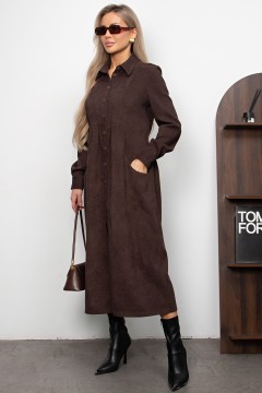 Платье вельветовое длинное с карманами Катюша №3 Valentina(фото4)