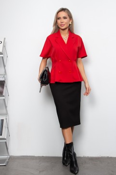 Жакет с короткими рукавами в красном цвете Абелия №9 Valentina(фото2)