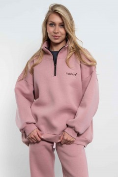Свитшот на молнии из футера розового цвета Kosmos