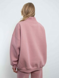Свитшот на молнии из футера розового цвета Kosmos(фото7)