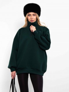 Свитшот на молнии из футера в цвете малахит Kosmos(фото4)