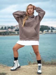 Худи оверсайз с начёсом в цвете нюд Kosmos(фото5)