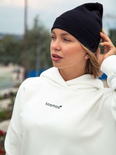 Худи оверсайз с начёсом в молочном цвете Kosmos(фото4)