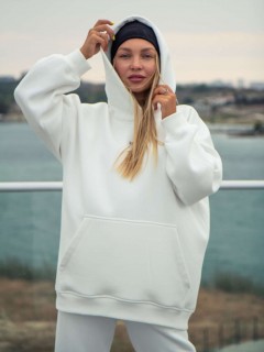 Худи оверсайз с начёсом в молочном цвете Kosmos(фото5)