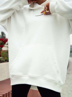 Худи оверсайз с начёсом в молочном цвете Kosmos(фото6)