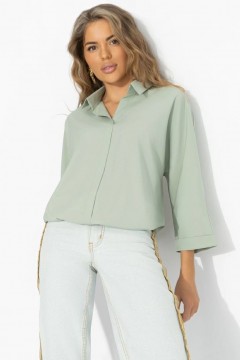 Блузка зелёная на кулиске Charutti