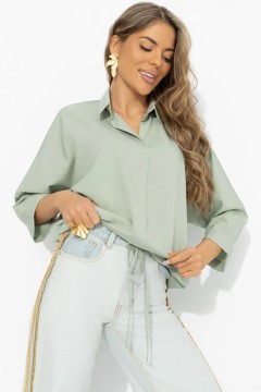 Блузка зелёная на кулиске Charutti(фото7)