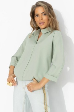 Блузка зелёная на кулиске Charutti(фото3)