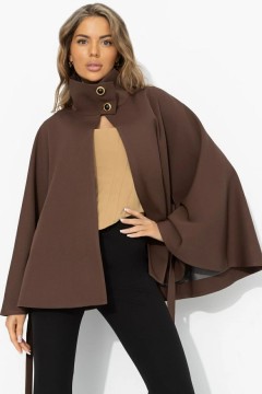 Жакет‑кейп коричневый с поясом Charutti(фото5)