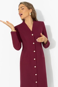 Платье бордовое на пуговицах Charutti(фото3)