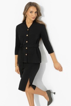 Костюм чёрный с юбкой трикотажный Charutti(фото8)