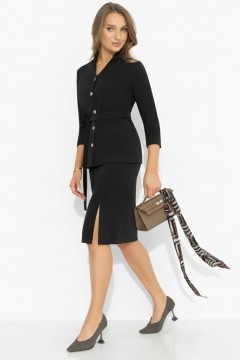 Костюм чёрный с юбкой трикотажный Charutti