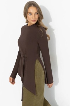 Лонгслив коричневый из хлопка Charutti(фото3)