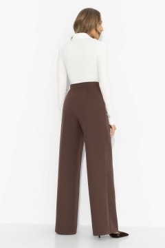 Брюки шоколадного цвета с защипами Charutti(фото8)
