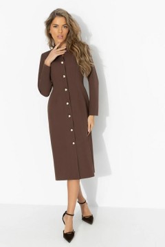 Платье коричневое на пуговицах Charutti(фото5)