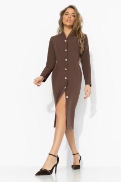 Платье коричневое на пуговицах Charutti(фото3)