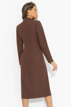 Платье коричневое на пуговицах Charutti(фото6)