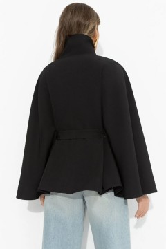 Жакет‑кейп чёрный с поясом Charutti(фото8)