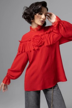 Блузка красная оригинального дизайна Charutti(фото3)