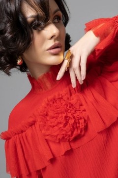 Блузка красная оригинального дизайна Charutti(фото4)