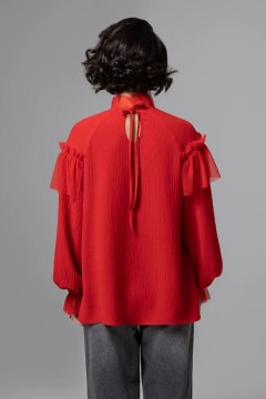 Блузка красная оригинального дизайна Charutti(фото8)