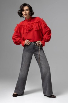 Блузка красная оригинального дизайна Charutti(фото2)