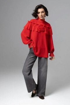 Блузка красная оригинального дизайна Charutti(фото6)