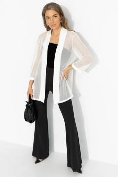 Кардиган белый оригинальный из сетки Charutti(фото2)