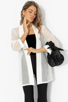 Кардиган белый оригинальный из сетки Charutti(фото3)