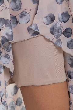 Платье шифоновое бежевое с принтом Diolche(фото9)