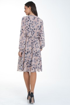 Платье шифоновое бежевое с принтом Diolche(фото10)