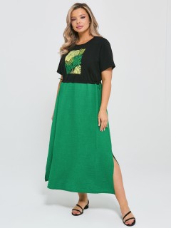 Платье комбинированное с разрезами по низу Dora(фото5)